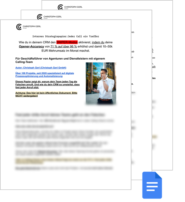 Internes Strategiepapier Sniper-Modus als Google Doc